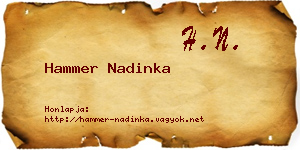 Hammer Nadinka névjegykártya